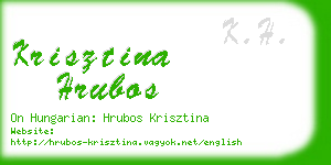 krisztina hrubos business card